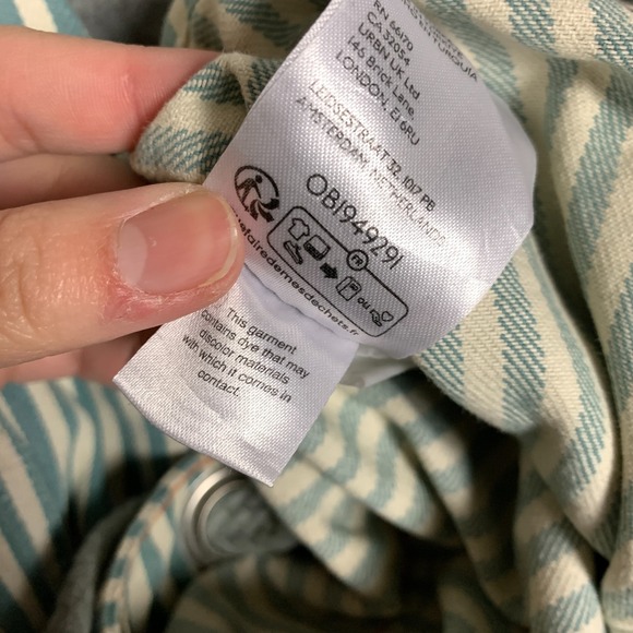 Free People We The Free Moxie Jeans Women's 29 Green Railroad Striped Low-Slung - Picture 9 of 12